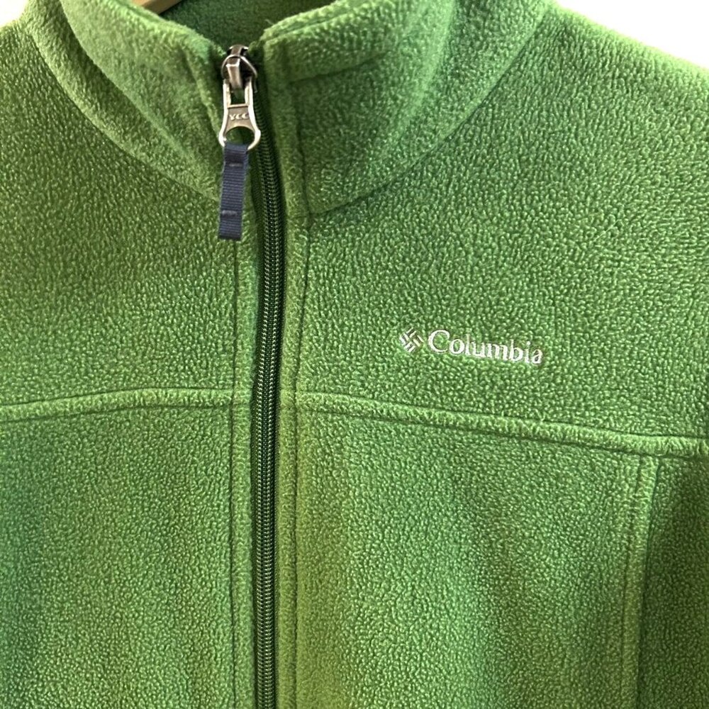 Columbia Green Fleece Benton Springs Columbia Jacket Full Zipper Size L (14/16) - Picture 2 of 8